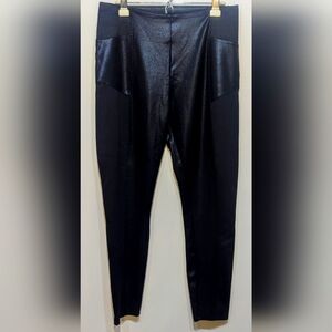Leather look high waisted pants women size Large